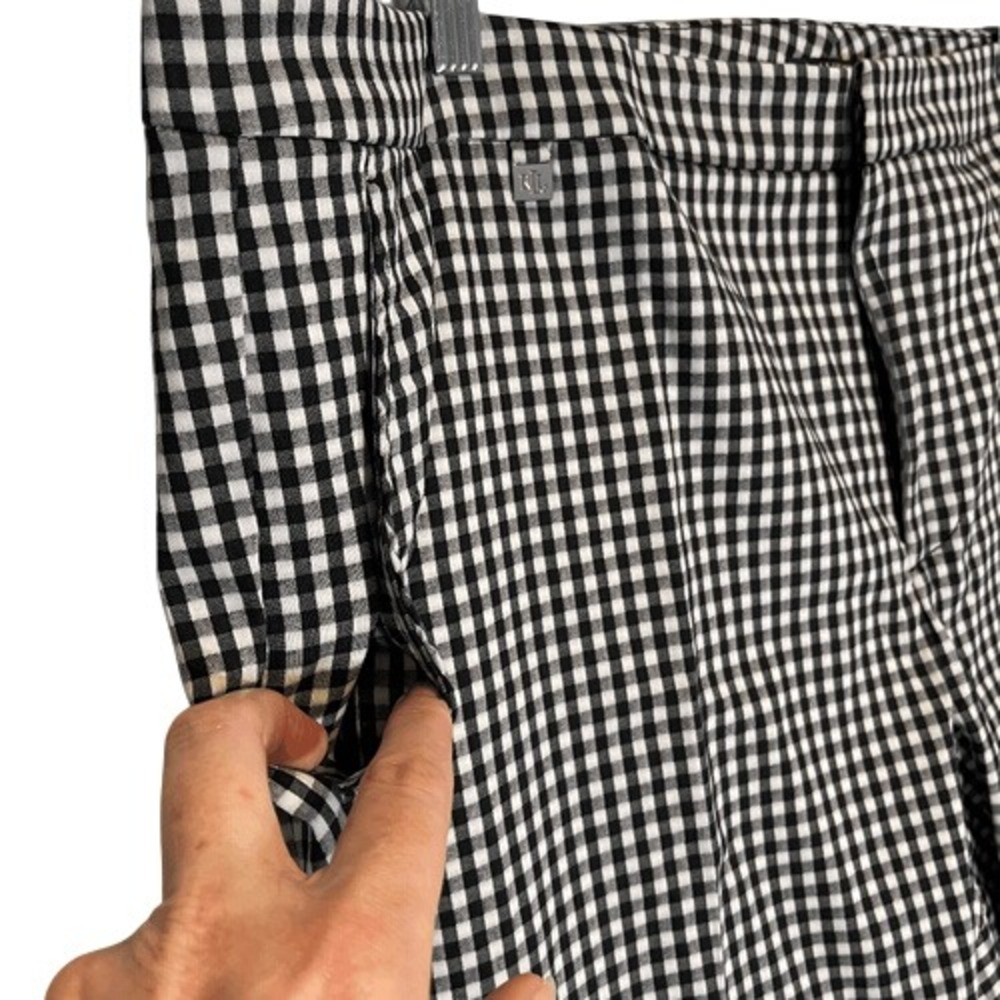 Lauren Ralph Lauren LRL‎ Plaid Slim Fit Stretch Cropped Pants Black White 22W - Picture 2 of 11